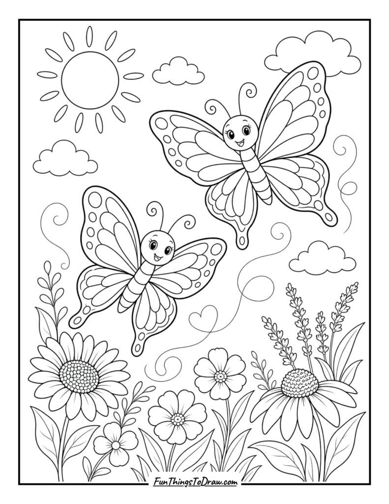 Two Butterflies Dancing in Air