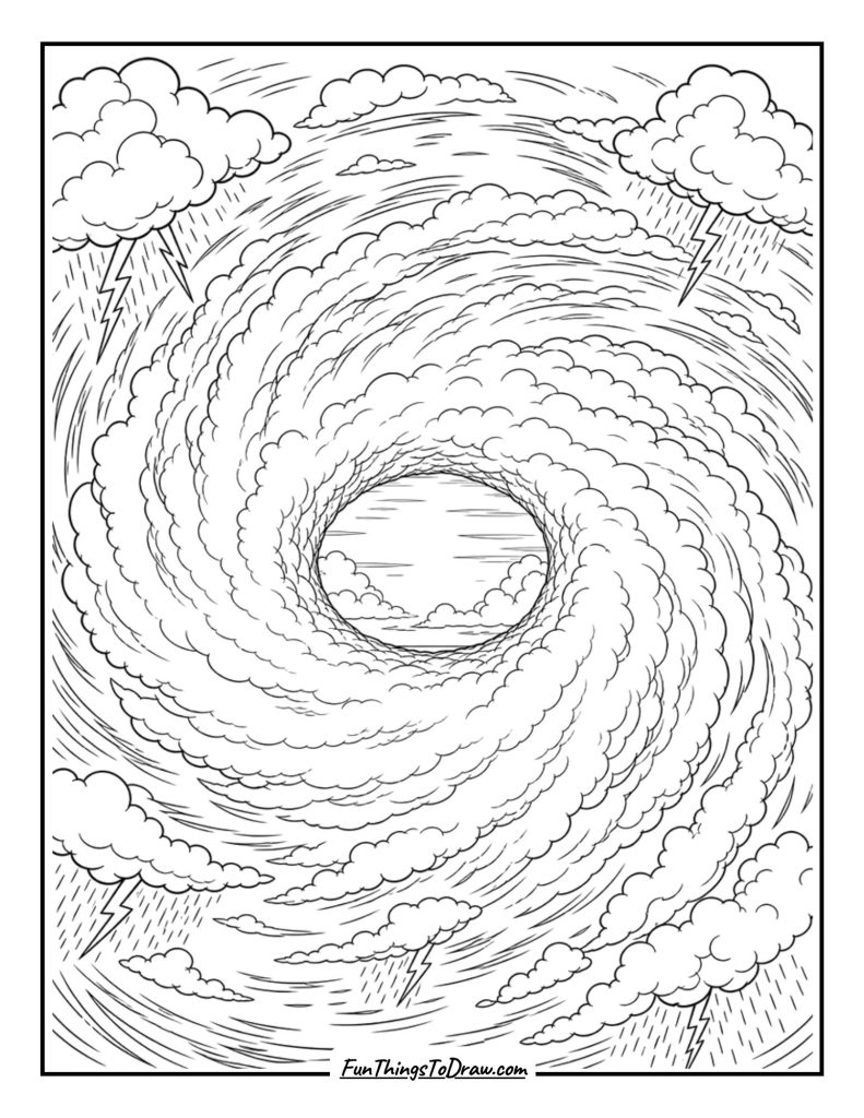 center of a hurricane