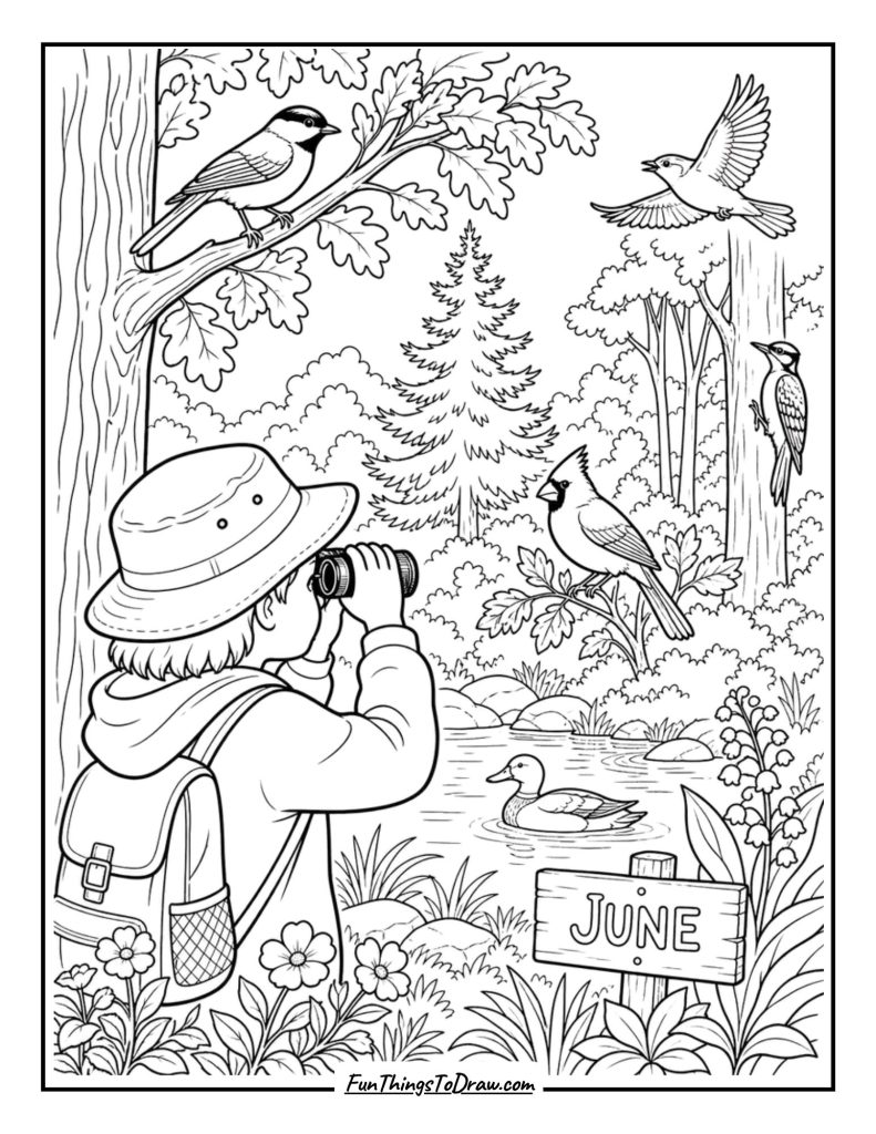 Bird Watching in the Woods