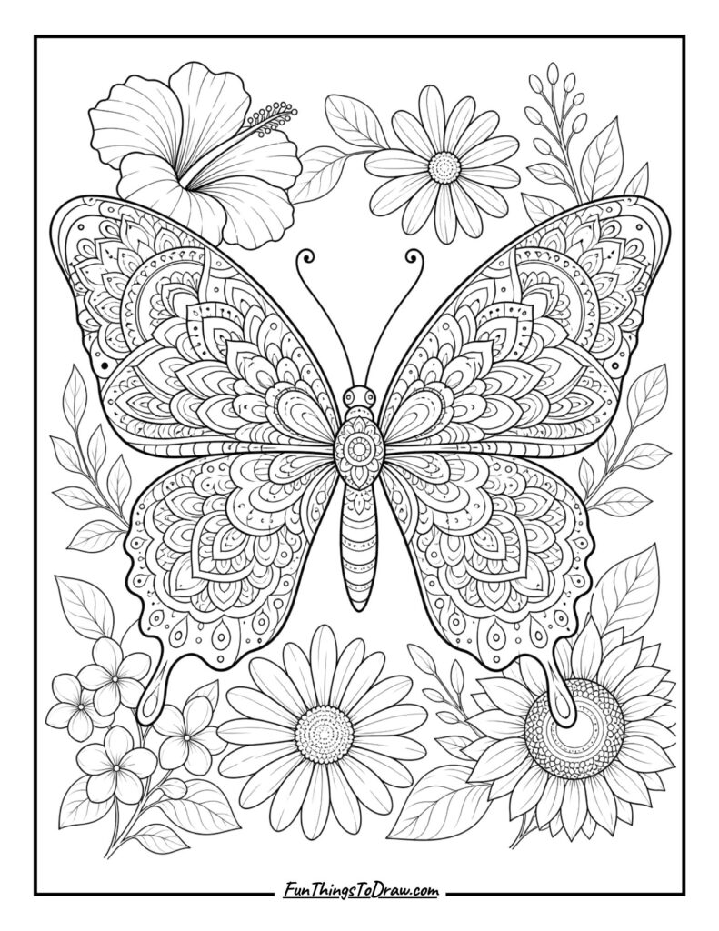 Butterfly with Intricate Mandala Patterns
