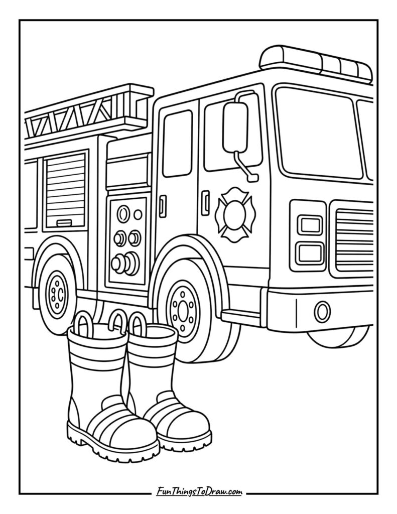 Fire Truck with a Firefighter's Boot