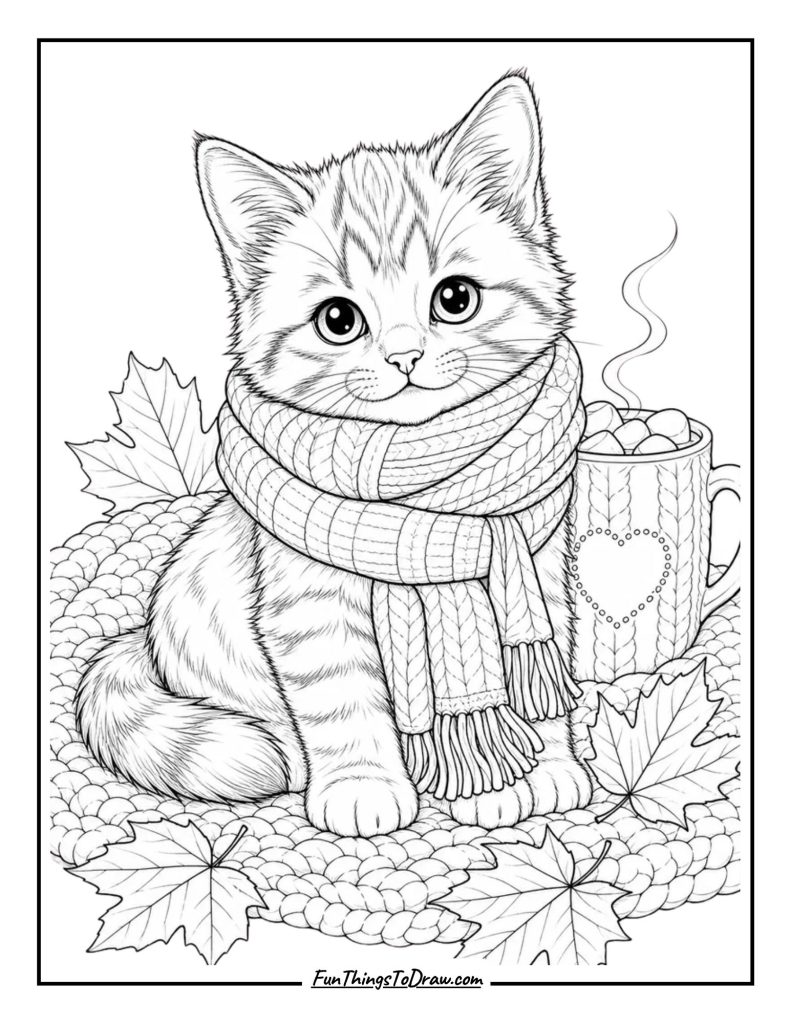 Kitten with a Scarf