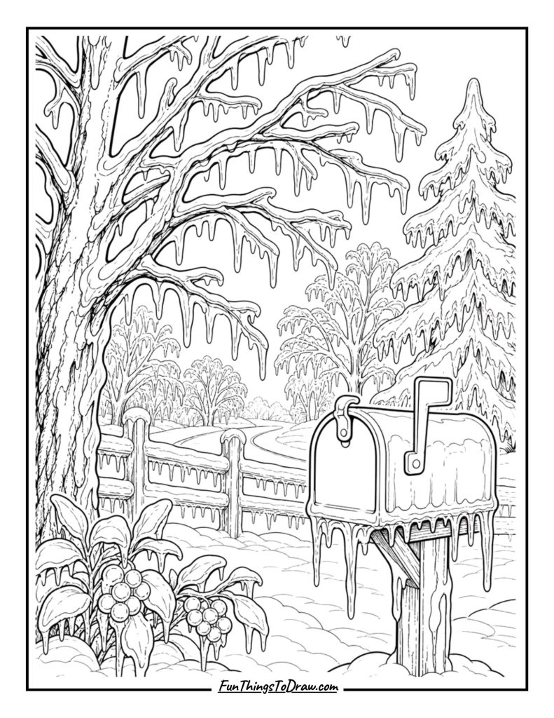 winter weather coloring page