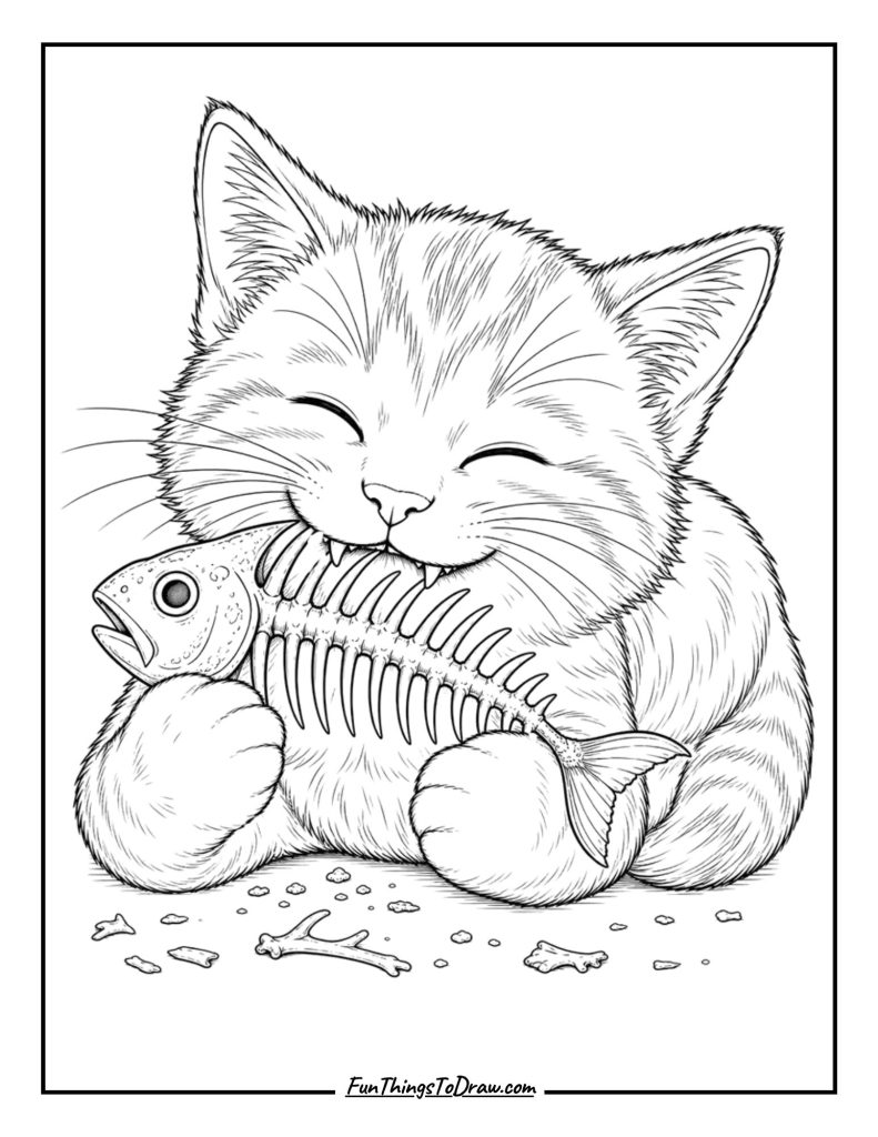Kitten with a Fishbone