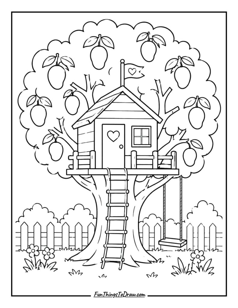 Tree house on mango tree