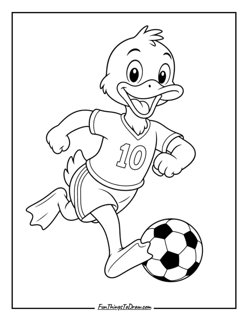 Duck Playing Soccer