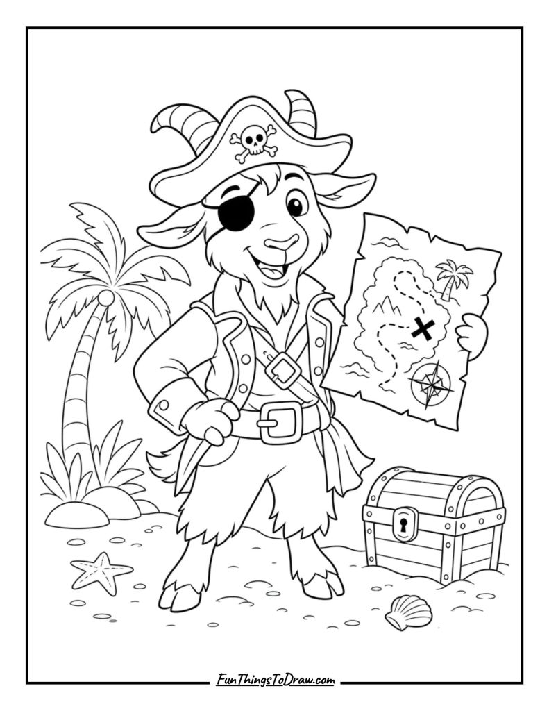 Goat coloring page for adults