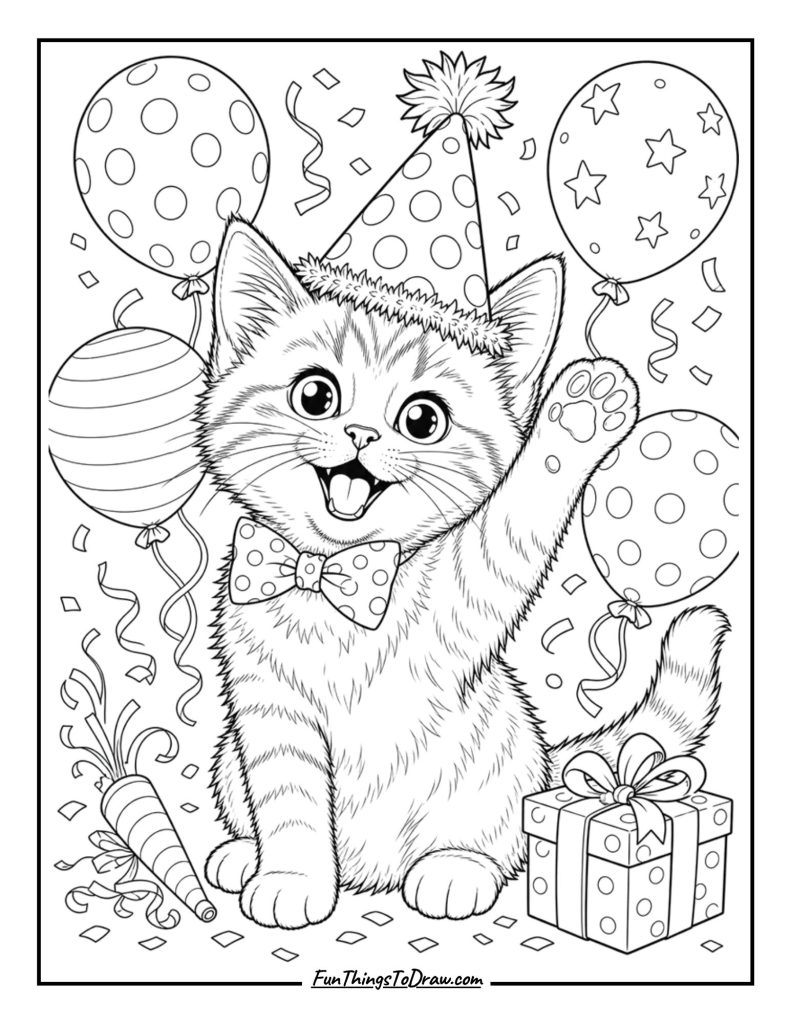 Kitten with a Party Hat