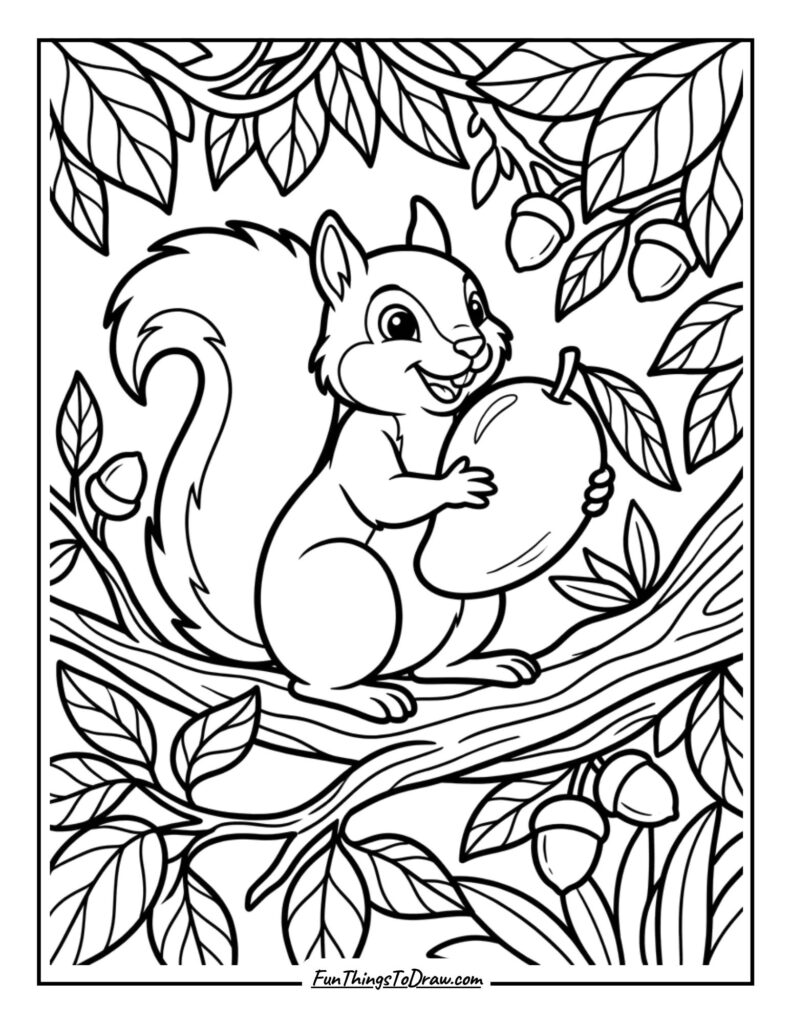 Squirrel Holding a Mango