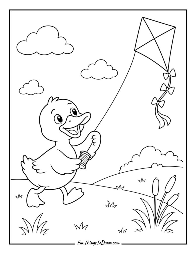Duck with a Kite