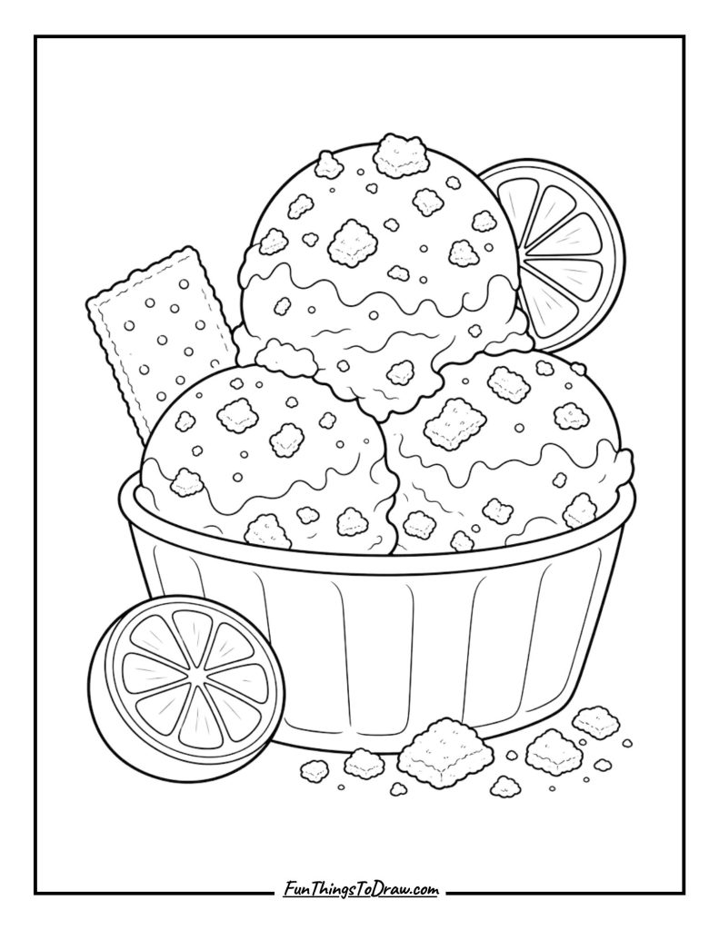 Key Lime Pie ice cream coloring page
