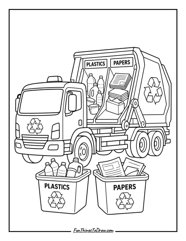 Recycling Truck in Action