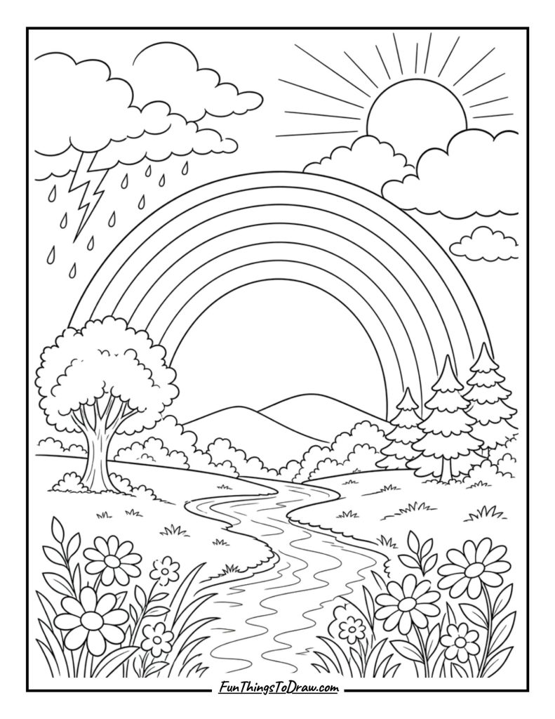 rainbow coloring page