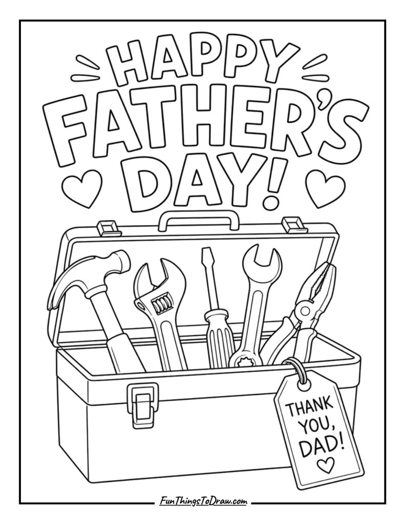 Dad's Tool Box coloring page