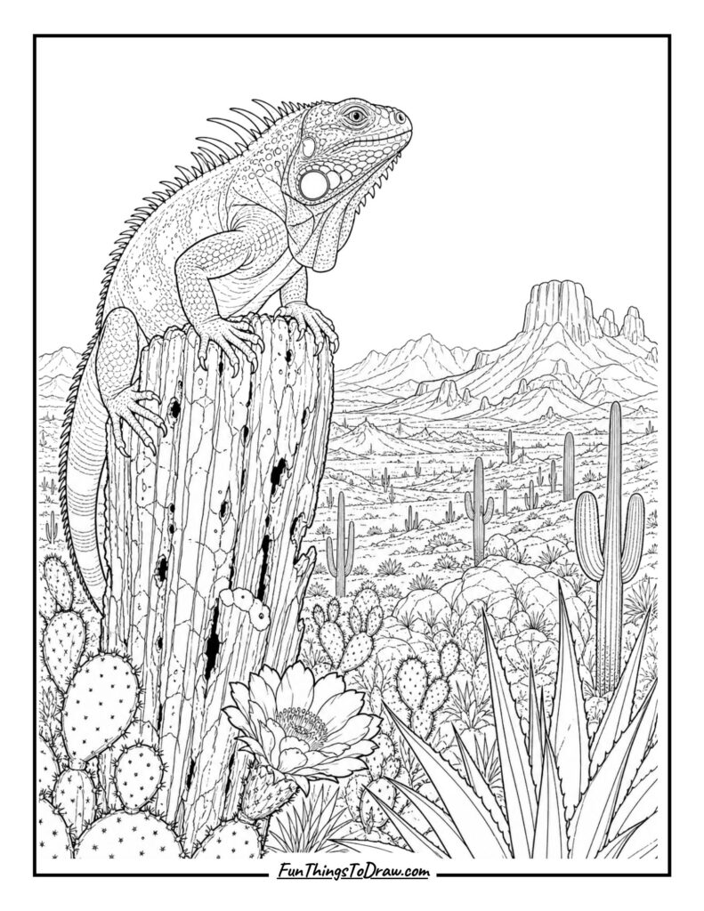 Desert Dweller Iguana coloring page
