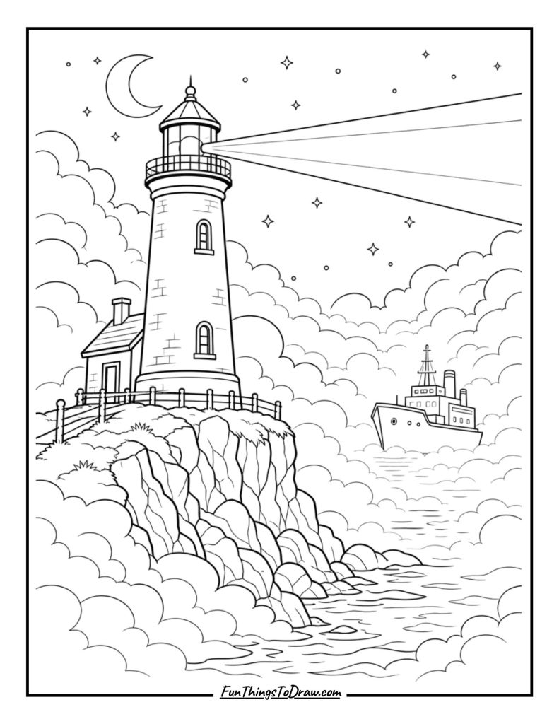 lighthouse coloring page