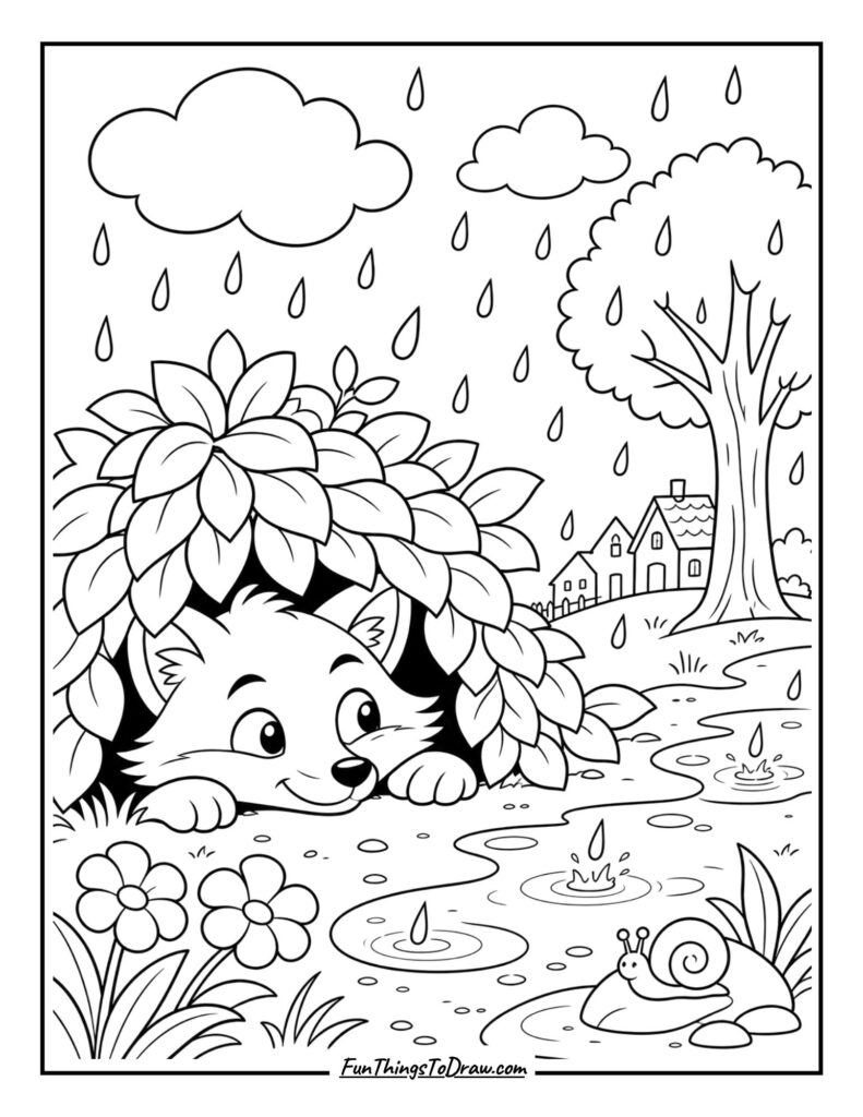 Fox in the Rain
