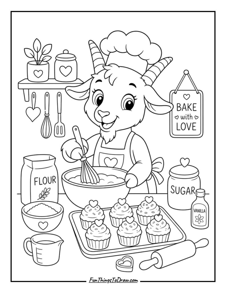 Goat Baker Coloring page