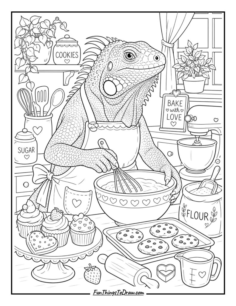 Iguana Chef Baking