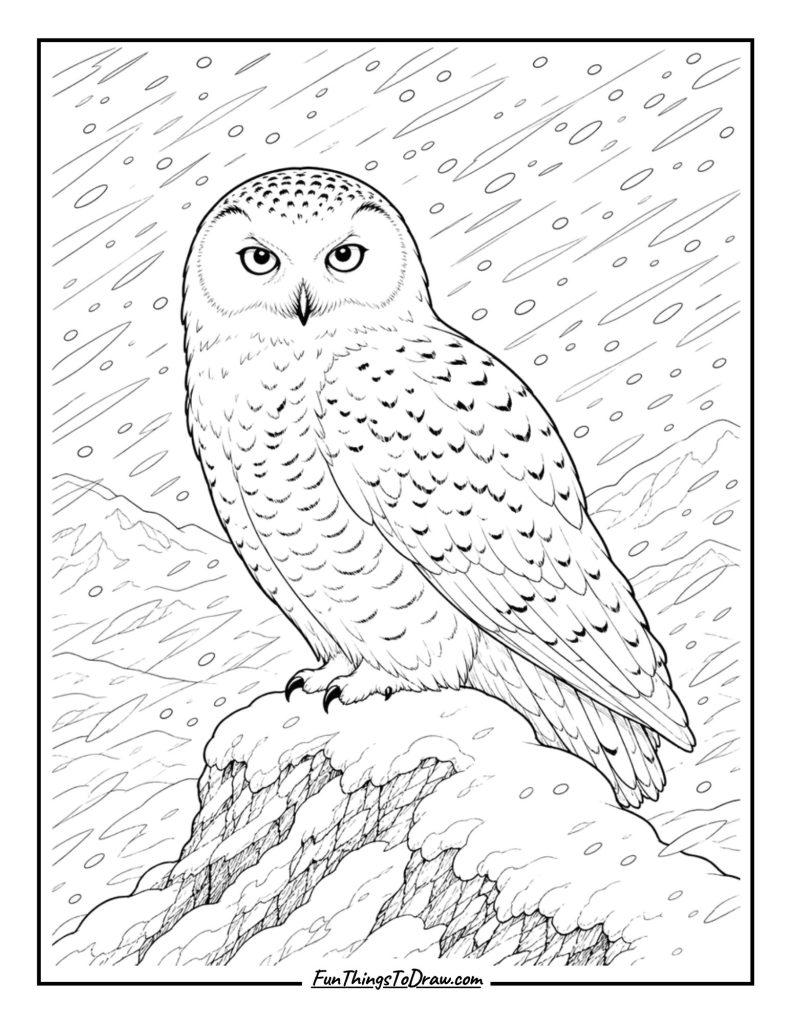 snowy owl coloring page