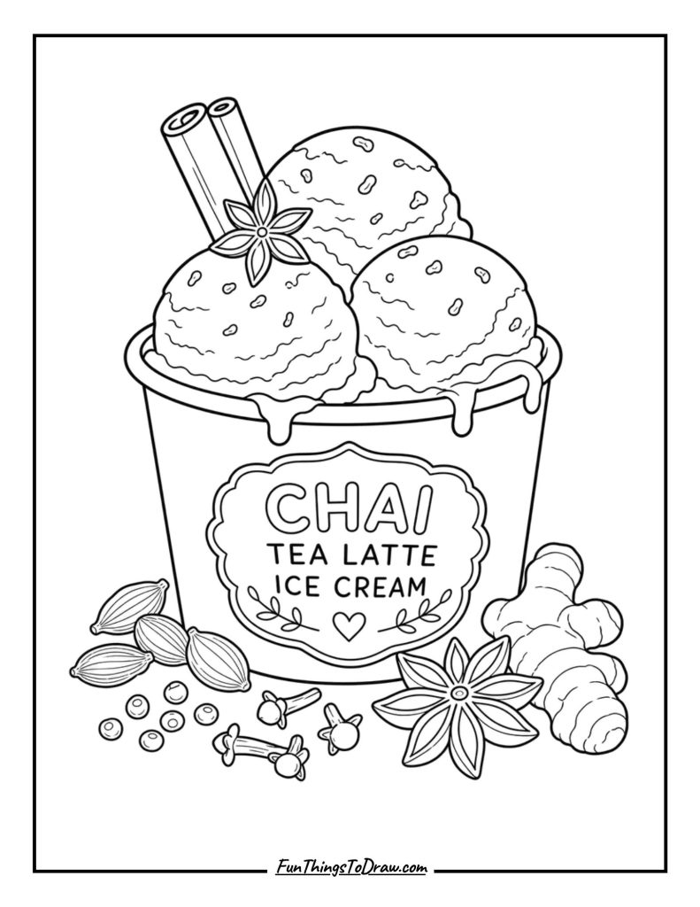 Chai Tea Latte coloring page