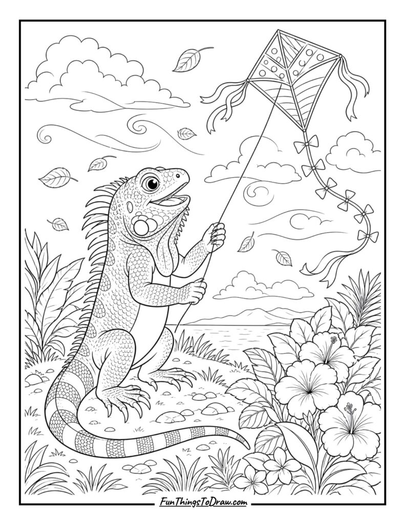 Iguana with a Kite