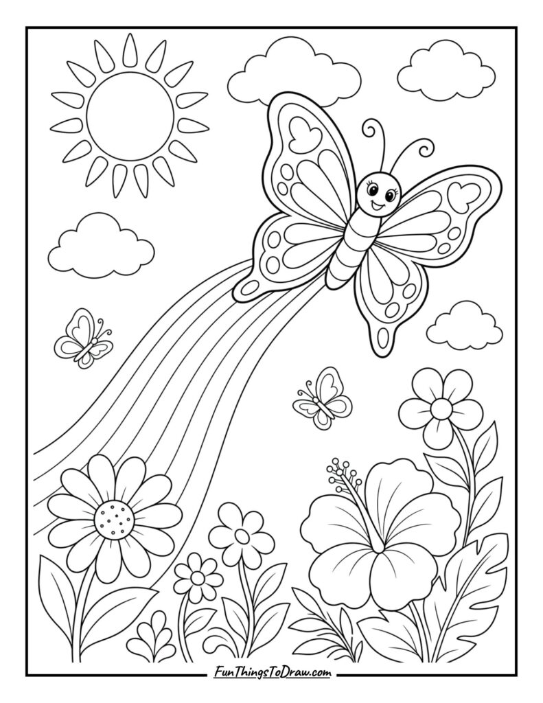 Butterfly with a Rainbow Trail