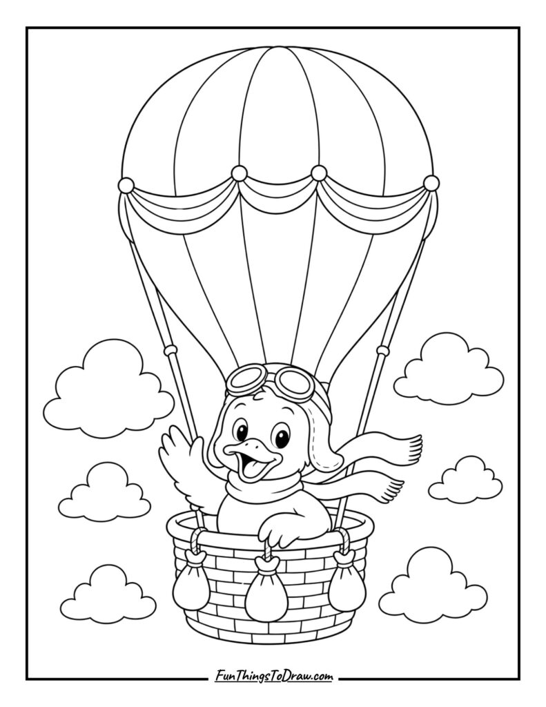 Duck in a Hot Air Balloon