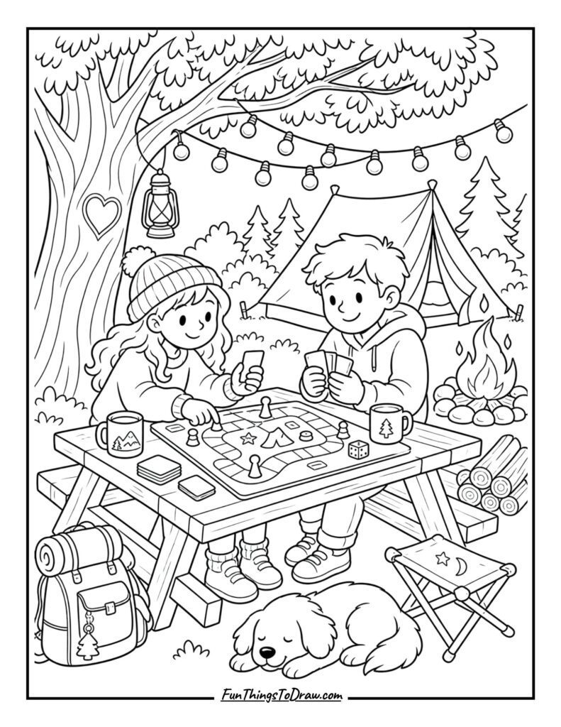 Campfire Games coloring pages