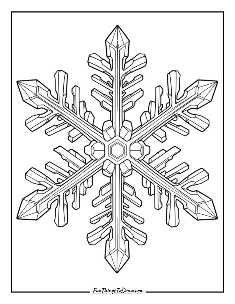 single snowflake coloring page