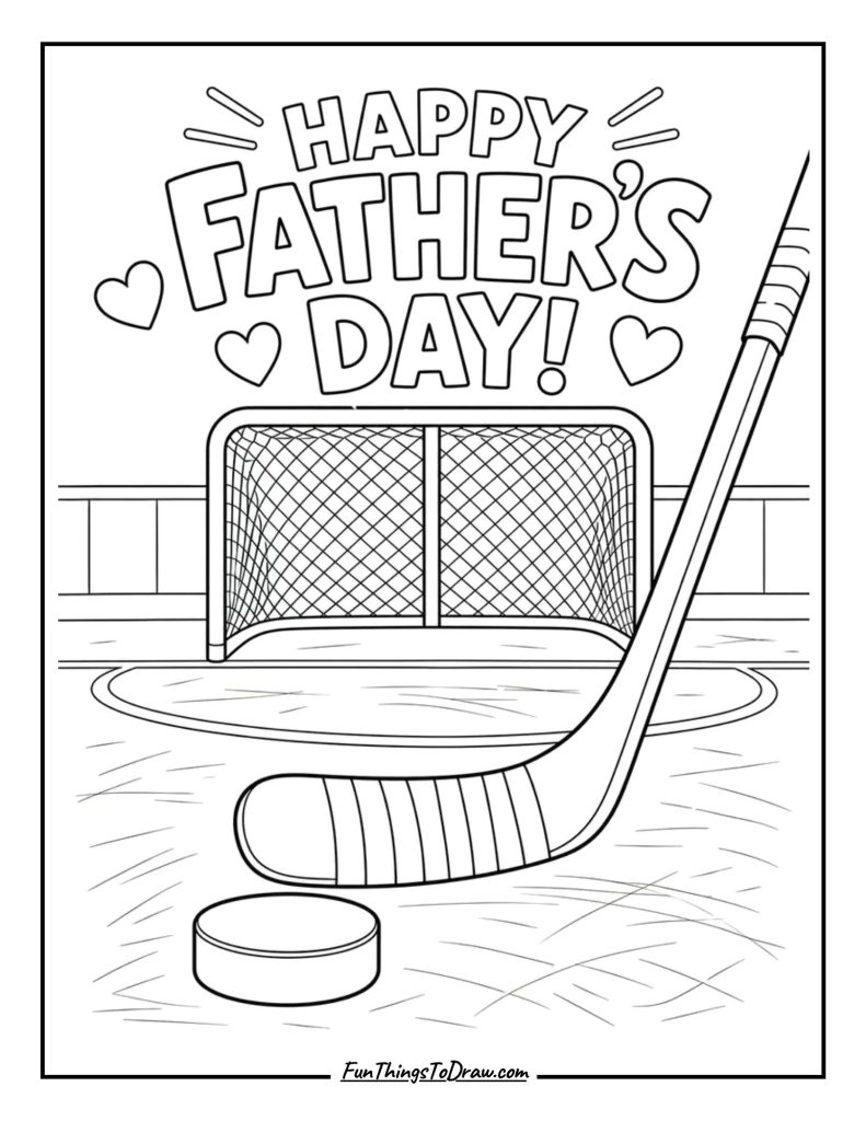 Dad's Hockey Stick coloring page