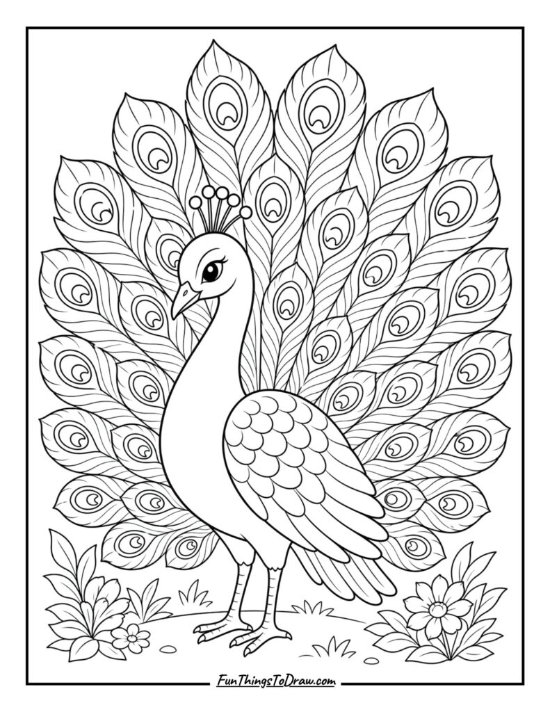 peacock coloring page
