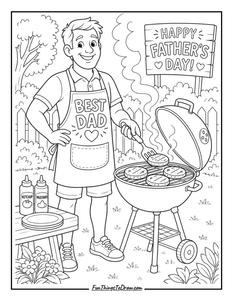 Grilling Master coloring sheet