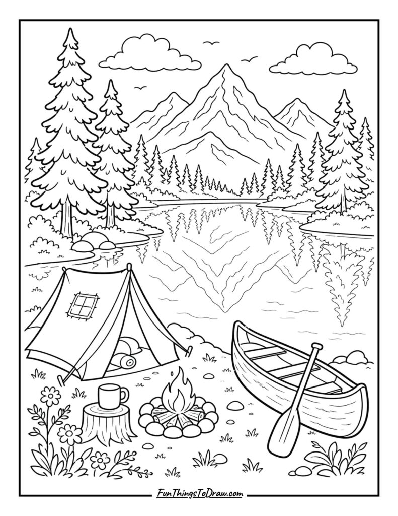 Lakeside Serenity coloring sheet