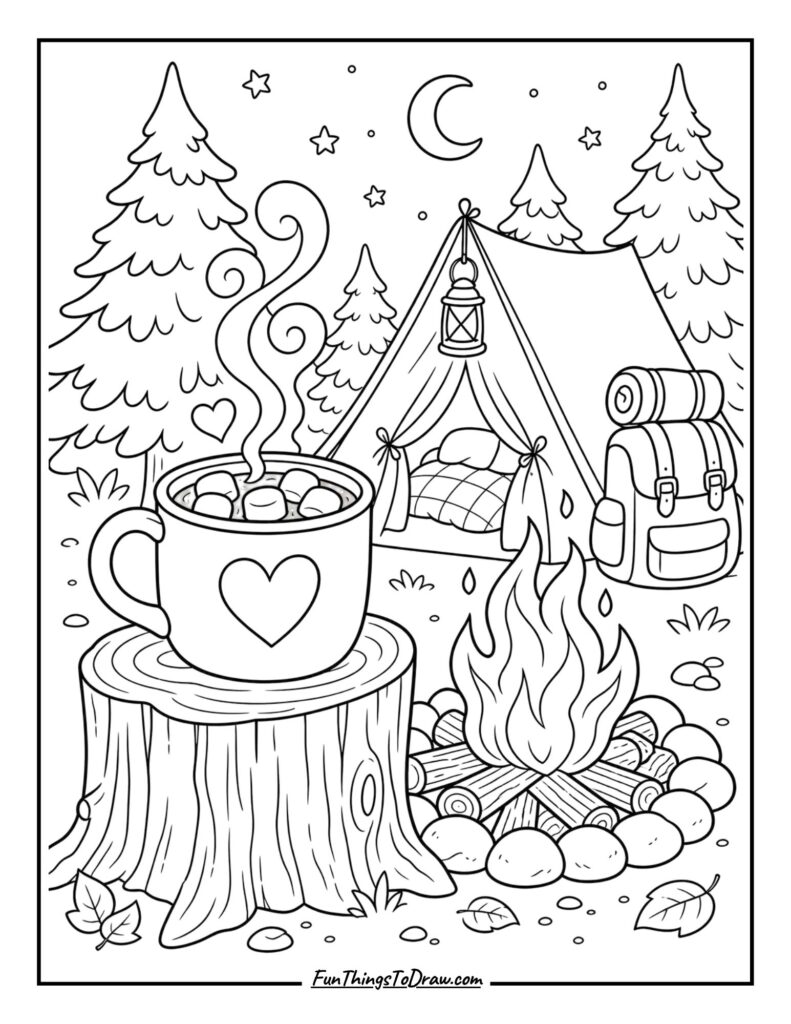 Campfire with Hot Cocoa