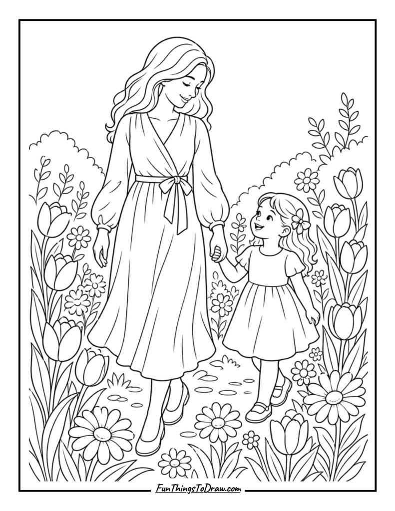 Mother and Child in Garden