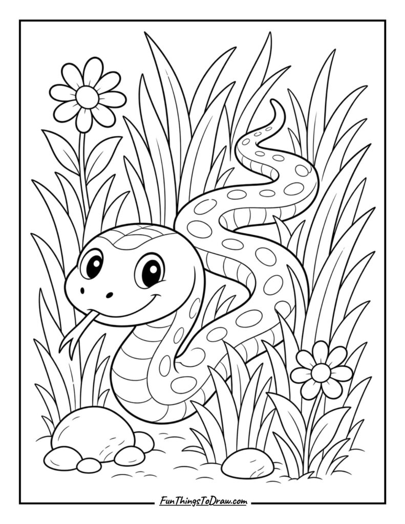 Garden snake coloring page