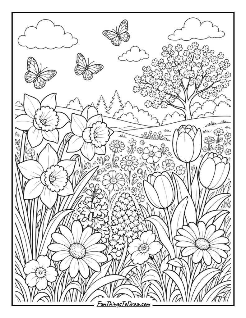 spring coloring page