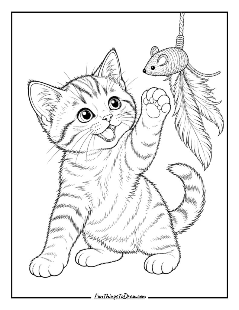 Kitten Playing with a Mouse Toy