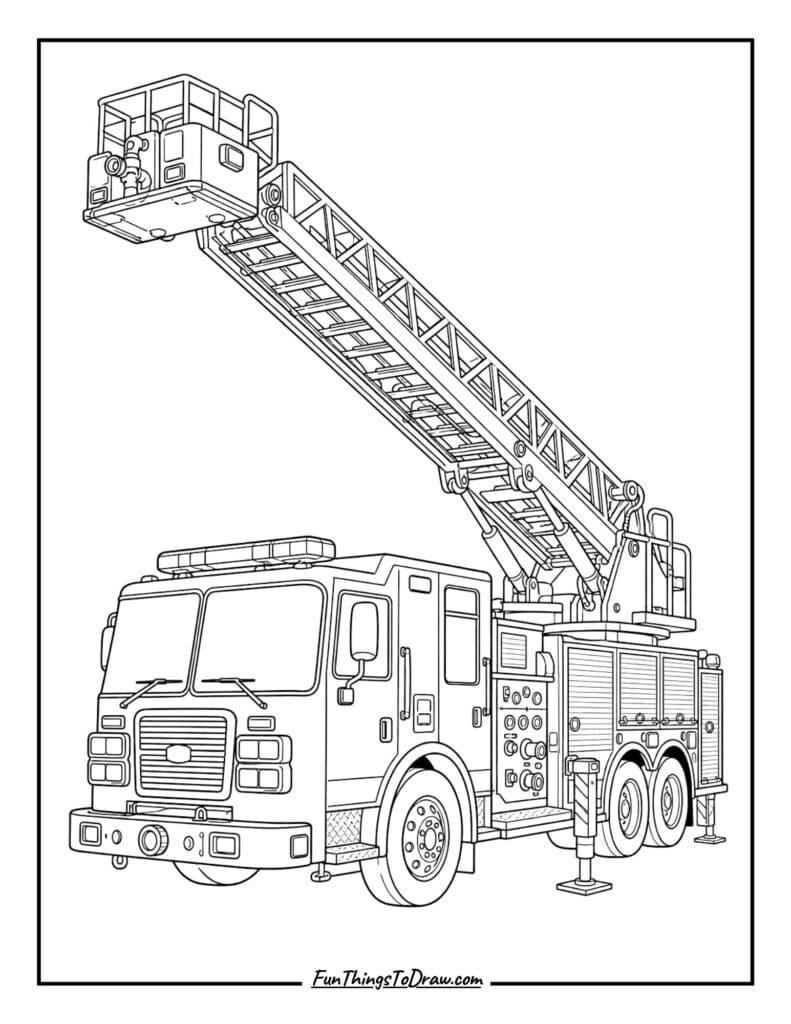 Modern Aerial Ladder Truck
