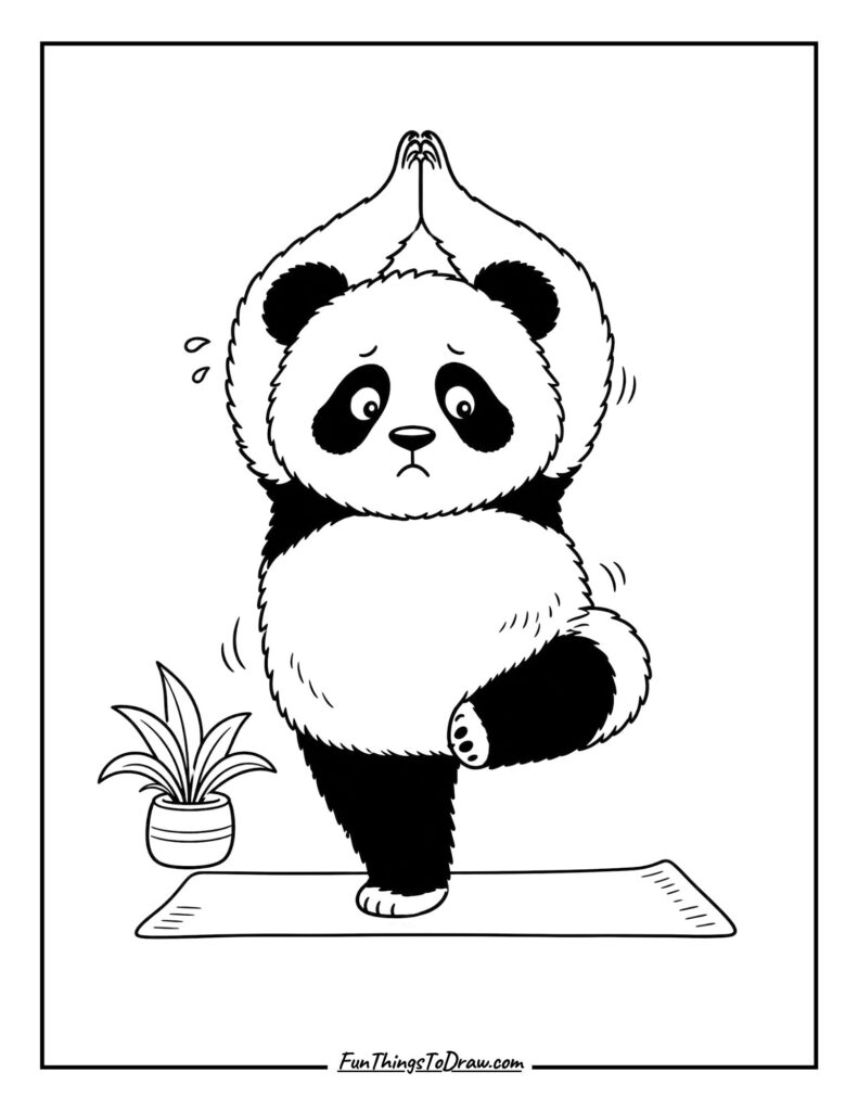 Panda Doing Yoga (Badly)