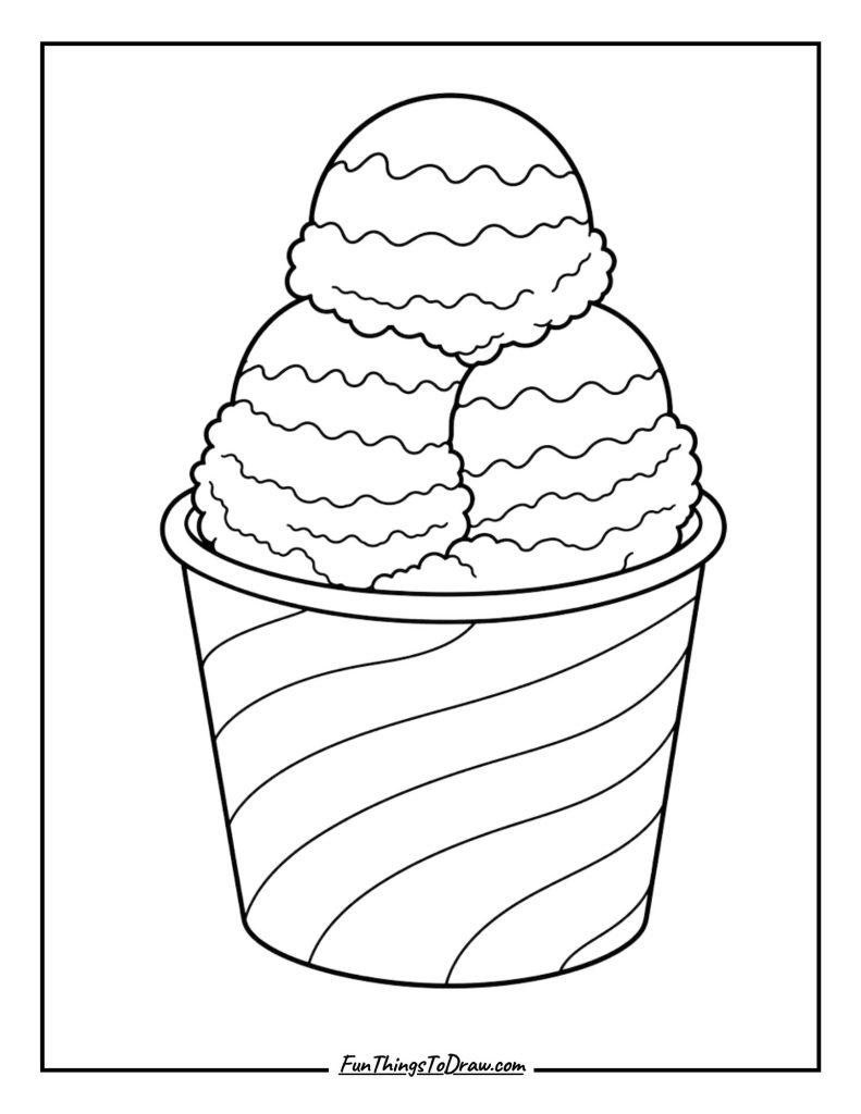 Rainbow Sherbet Stack coloring page