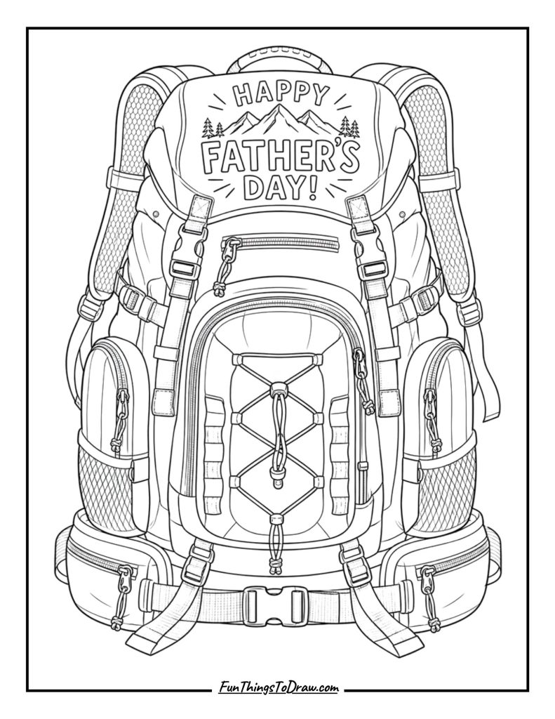Dad's Backpack coloring sheet