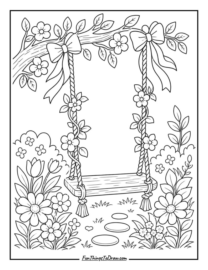 Whimsical garden swing