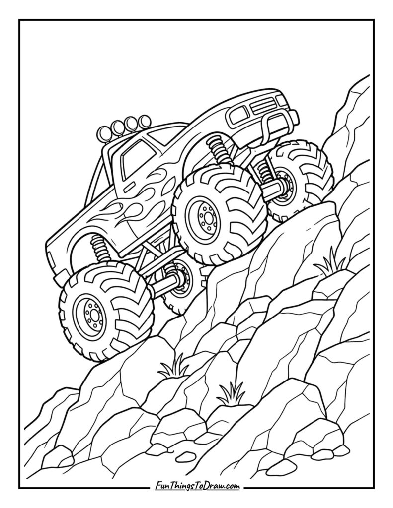Mountain Climber Truck Coloring Page