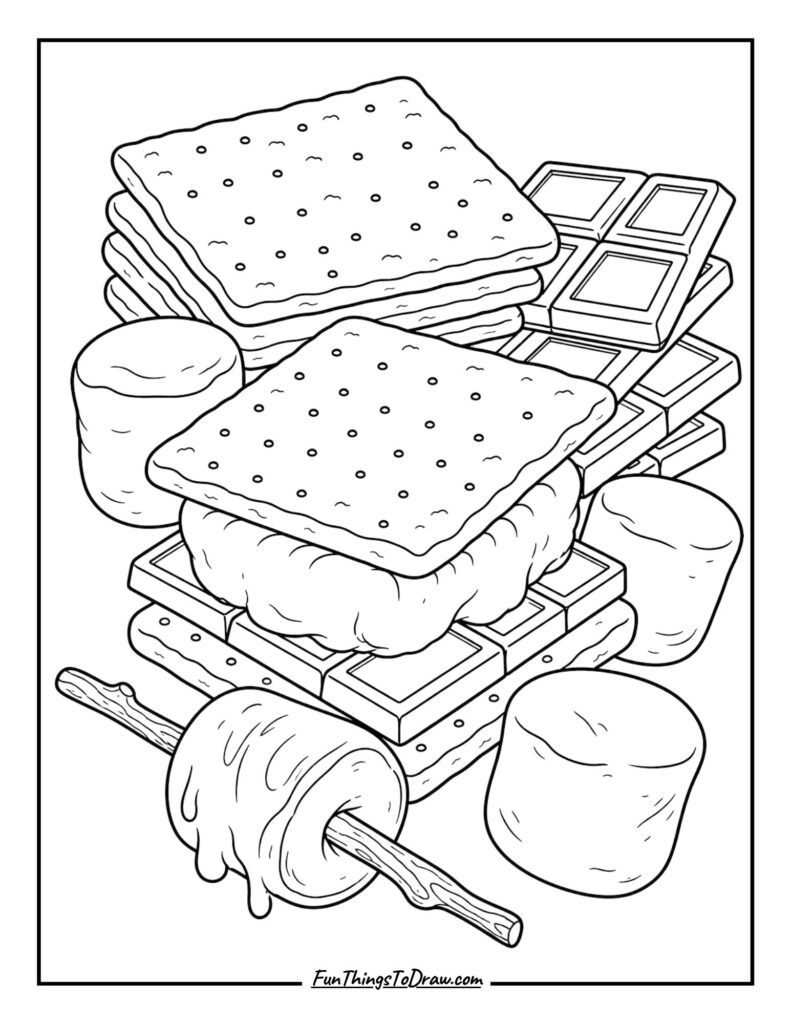 S'mores Galore coloring page