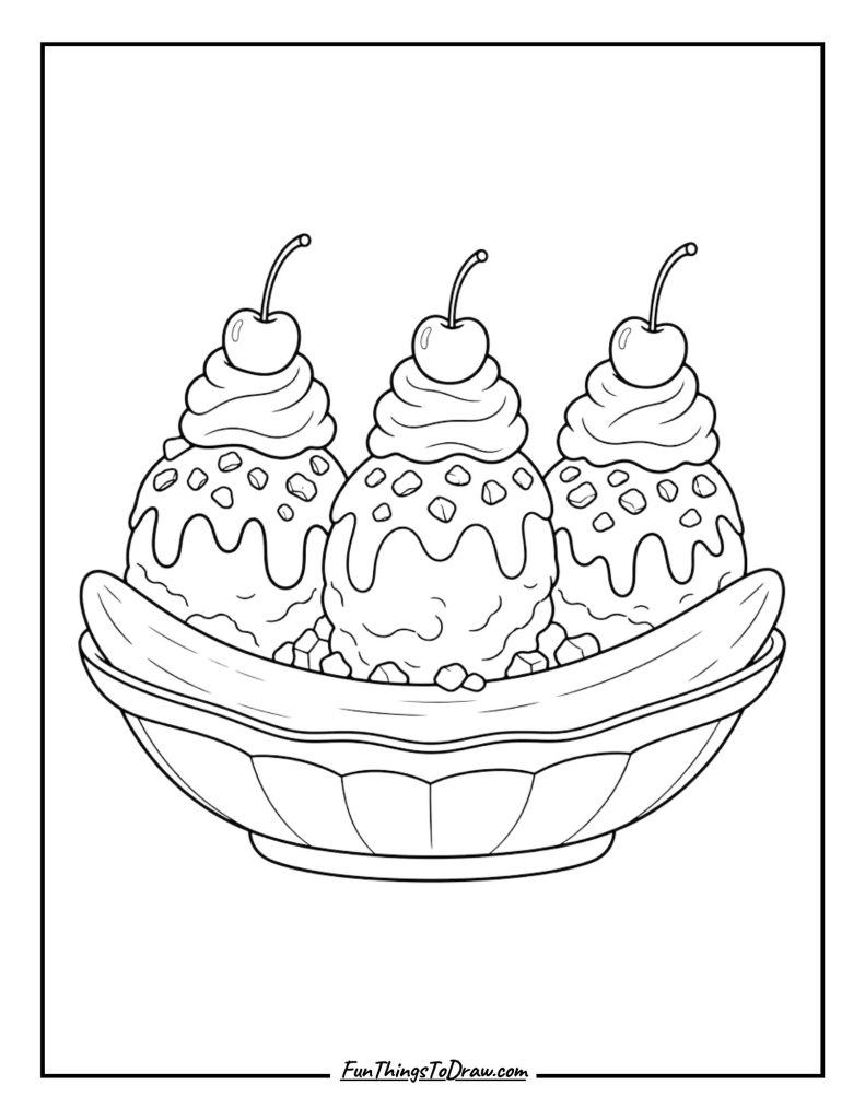 Banana Split Extravaganza coloring page