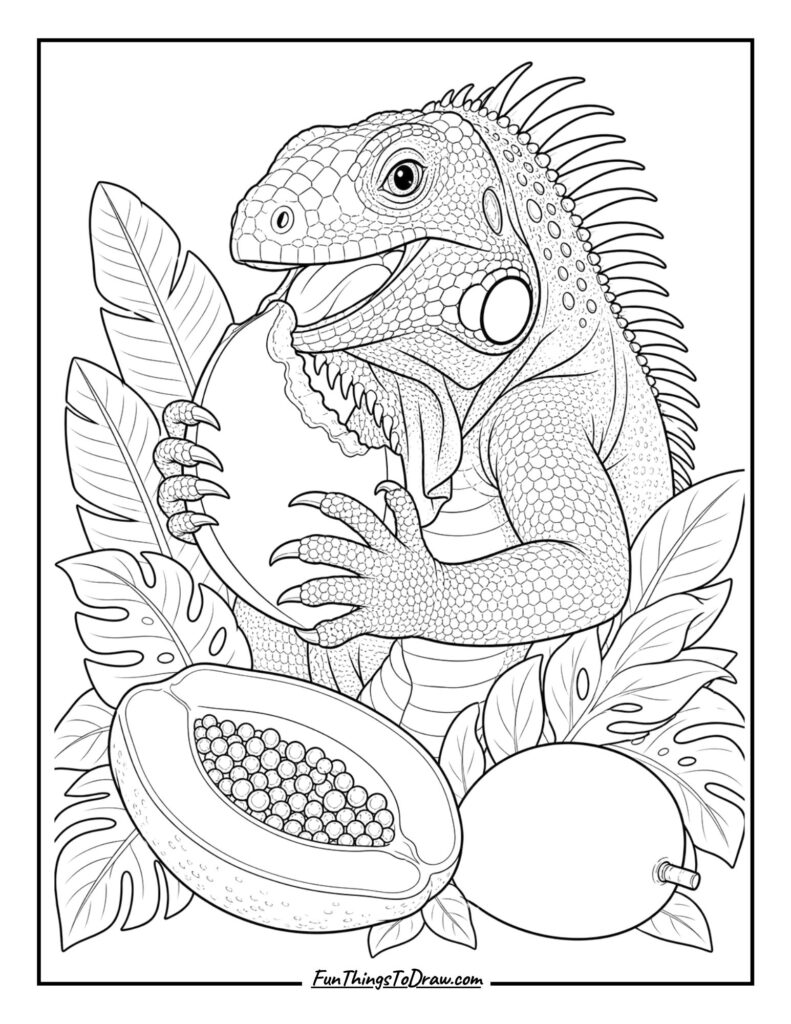 Iguana with Fruit