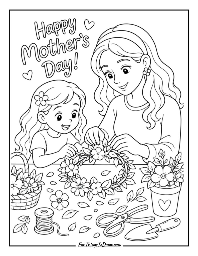 Mother's day coloring page