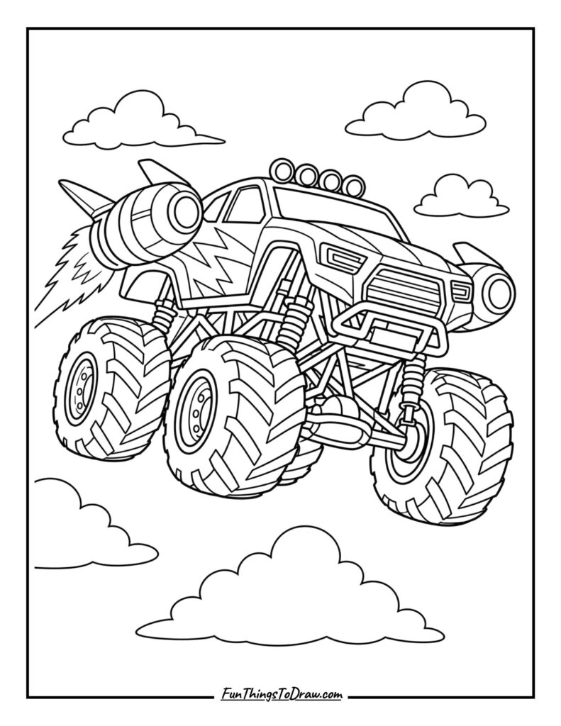 Futuristic Flyer Truck Coloring page